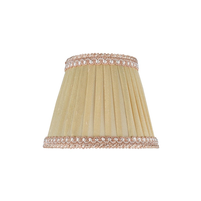 Aspen Creative 33002 Small Pleated Empire Shape Chandelier Clip-On Lamp Shade, Gold, 3" Top x 5" Bottom x 4" Slant, 1 Pack - Image 2